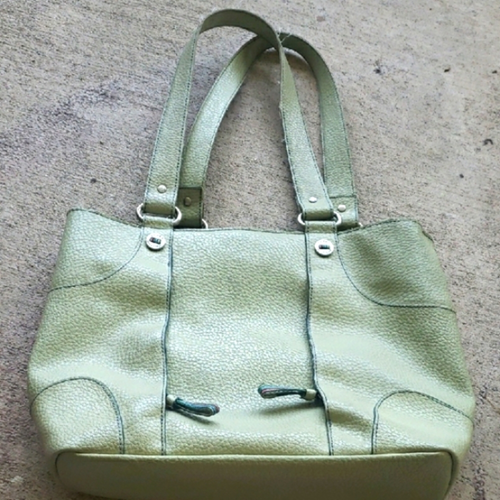 Vintage like new "Tommy Hilfiger" elegant leather green purse/shoulder Bag